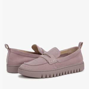 Vionic Mauve Suede Loafers NWOB